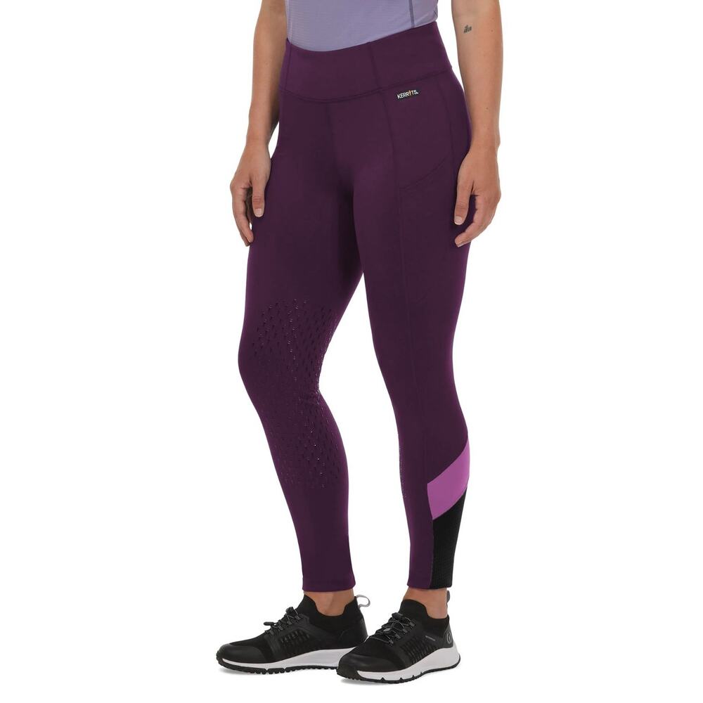 Kerrits Free Style Knee Patch Pocket Tights equestrian Raisin/Magenta $99 2X